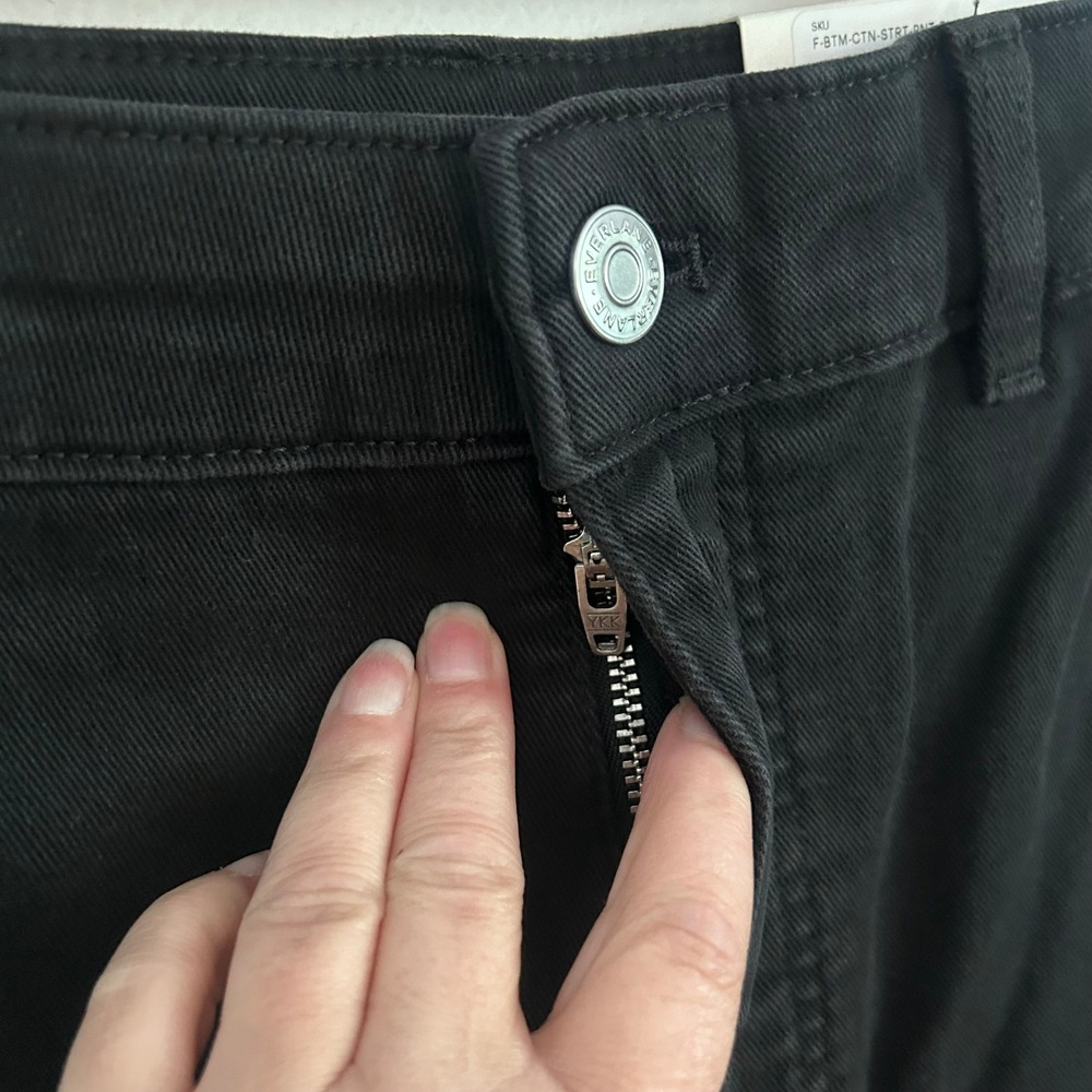 Everlane Women's The Utility Straight Leg Black High Rise Pants 2 New - Picture 4 of 10